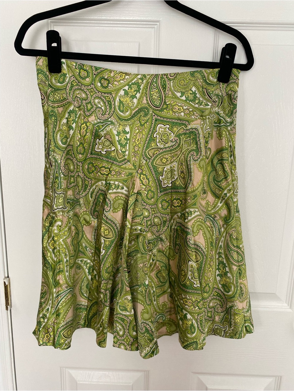 INC International Concepts Silk Green Paisley Skirt